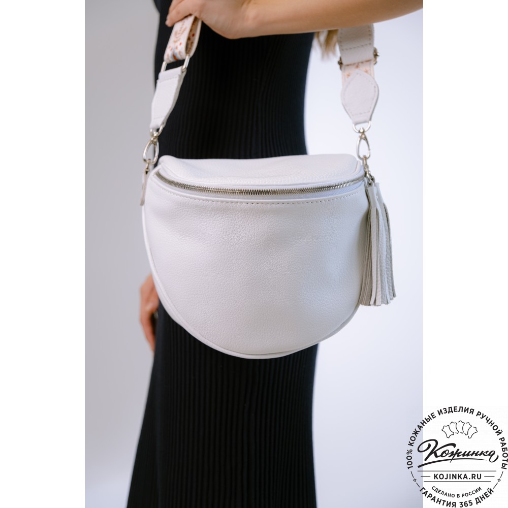 Женская кожаная сумка "Либерти" (белая)